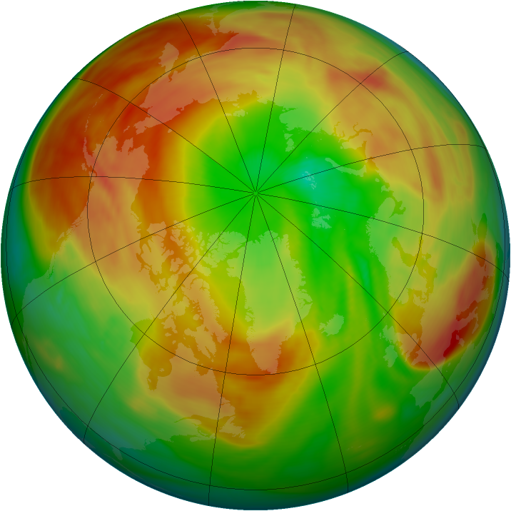 Arctic ozone map for 24 March 2007